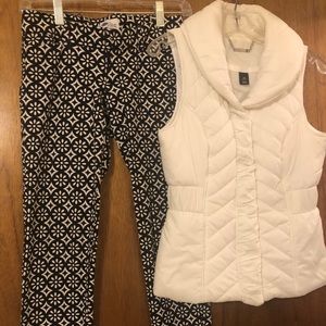 WHBM white puffer vest